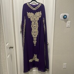 Purple and Gold Kaftan Dress